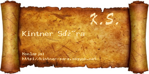 Kintner Sára névjegykártya
